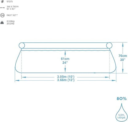 Piscina Autoportante Bestway Fast Set Redonda 366 x 76 cm