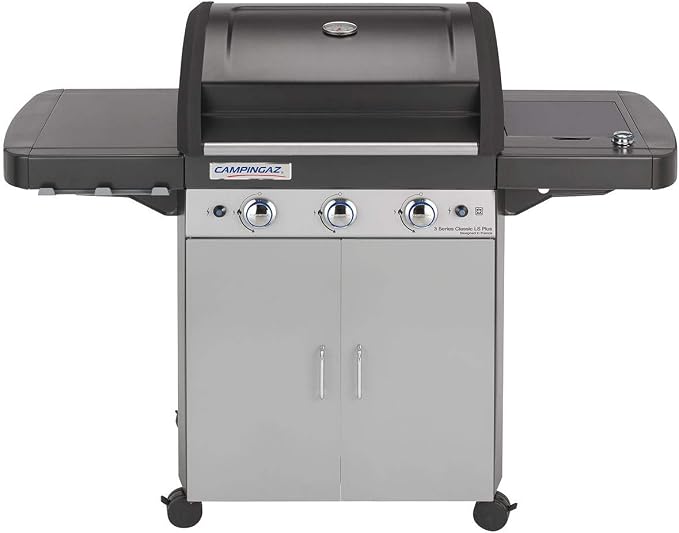 Campingaz 3 Series Classic LS Plus – Barbacoa de Gas 3 Quemadores de Acero Inoxidable con Quemador Lateral
