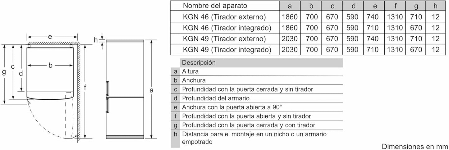 Bosch Serie 4 – Frigorífico Combi XXL 438L