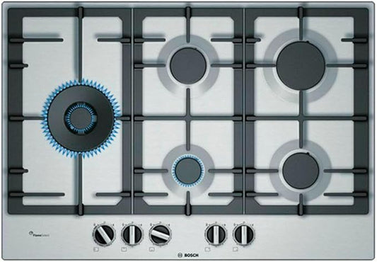 Placa de Gas Bosch Serie 6 – 5 Quemadores – Acero Inoxidable