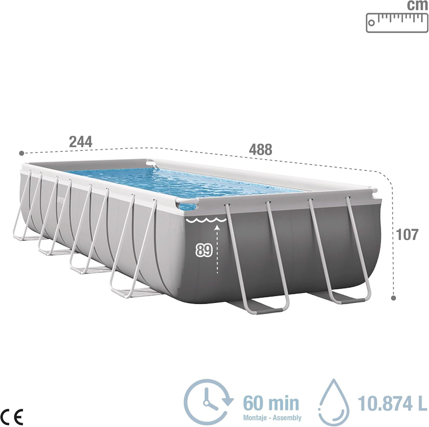 Piscina Tubular Rectangular Intex Prism Frame 4,88 x 2,44 x 1,07 m
