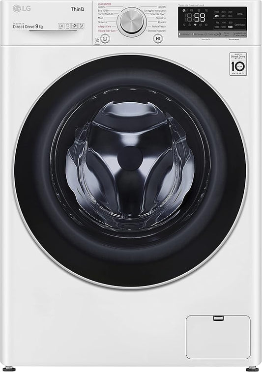 LG F4WV509S1E 9 kg AI DD™ – Lavadora Inteligente Inverter con Vapor Higienizante, WiFi y TurboWash