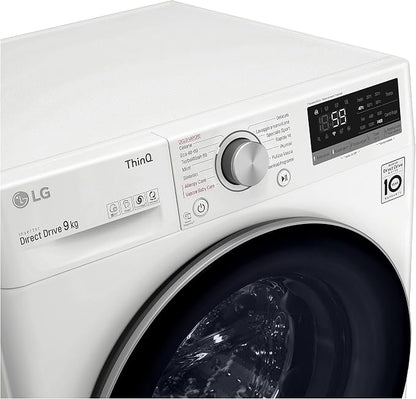 LG F4WV509S1E 9 kg AI DD™ – Lavadora Inteligente Inverter con Vapor Higienizante, WiFi y TurboWash