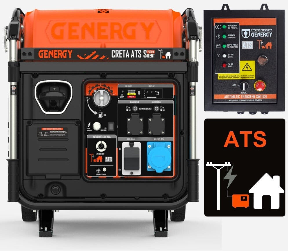 Generador Inverter GENERGY Creta Silent 7500W ATS 230V con Arranque Eléctrico